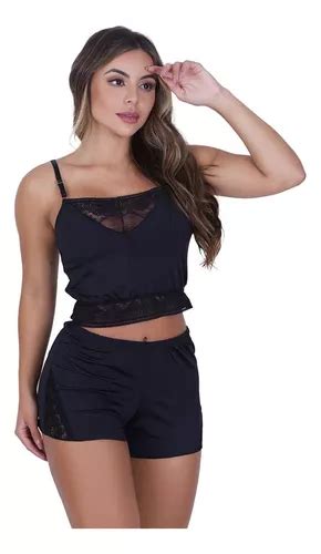 Baby Doll Sensual Preto Ou Amarelo Lingerie Sexy P M G Gg Parcelamento Sem Juros