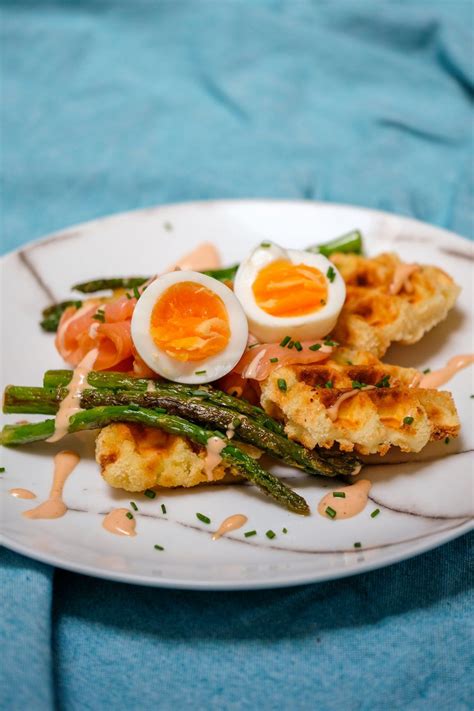 Aardappelwafeltjes Met Groene Asperges En Zalm Recepten Njam