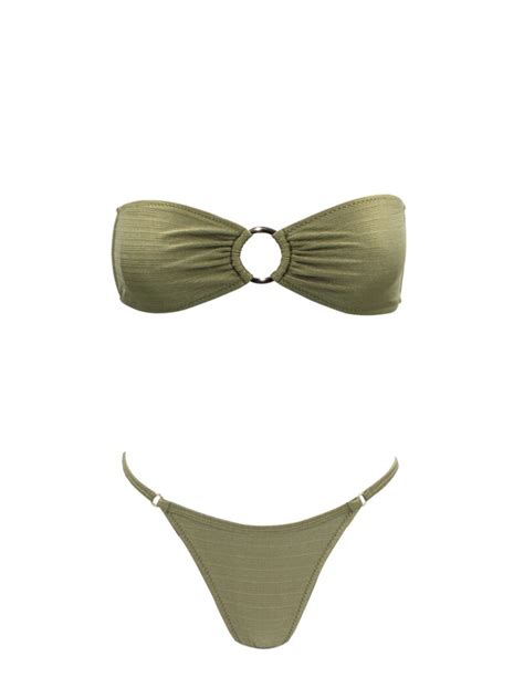 OLIVE GREEN STRAPLESS BIKINI Emma Swimwear