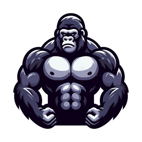 Muscle Gorilla Ape Monkey Mascot Design Logo Vector Illustration