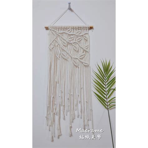 Macrame 手作長型編織壁飾成品 秋葉 波希米亞風格 壁掛裝飾、生活裝飾、拍照道具、生活美學（台灣創作） 蝦皮購物