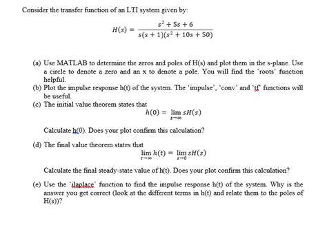 Solved Consider The Transfer Function Of An LTI System Given Chegg