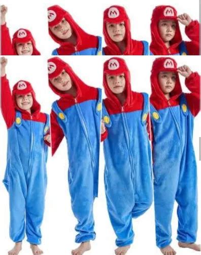 Pijama Mameluco Disfraz Mario Bros Ni O Kigurumi Meses Sin Inter S