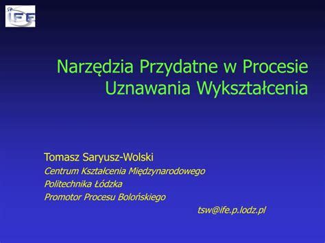 Ppt Narz Dzia Przydatne W Procesie Uznawania Wykszta Cenia Powerpoint