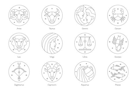 Colecci N De Signos Del Zodiaco Planos Lineales Vector Gratis