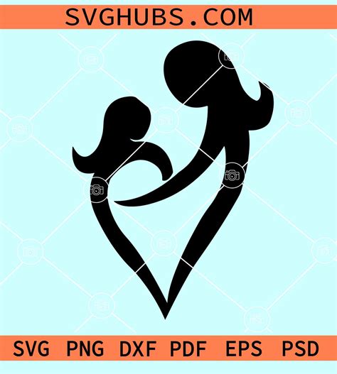 Mother Daughter Svg Mother Daughter Silhouette Mom Of Girls Svg