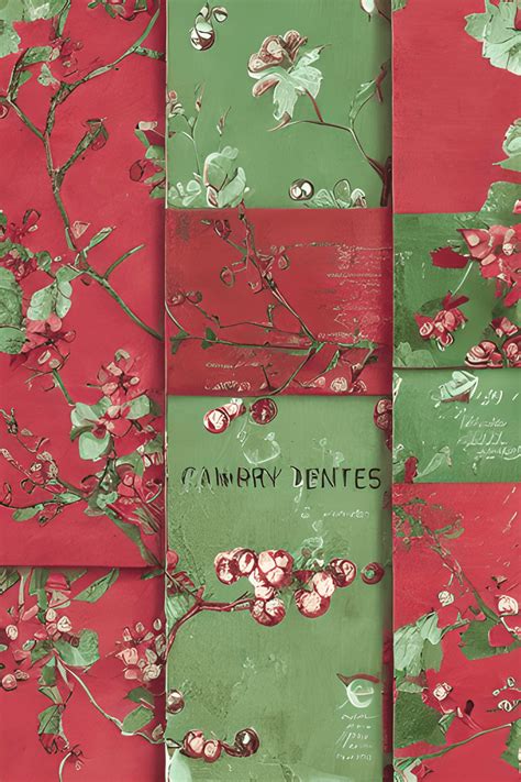 Vintage Cherry Design Paper · Creative Fabrica