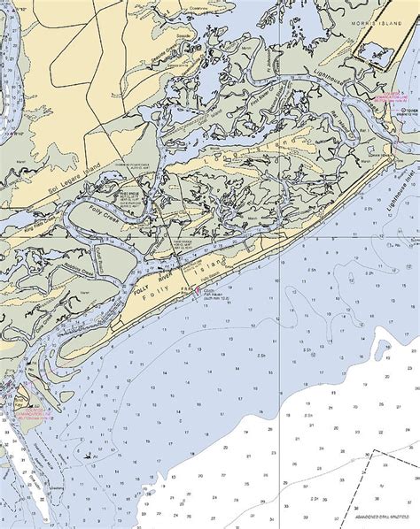 Folly Beach South Carolina Nautical Chart Mixed Media By Sea Koast Pixels