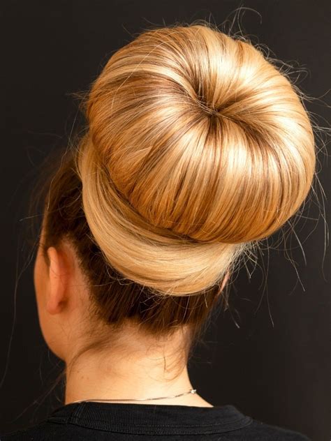 PHOTO SET Huge Blonde Donut Bun Photoshoot Big Bun Hair Donut Bun