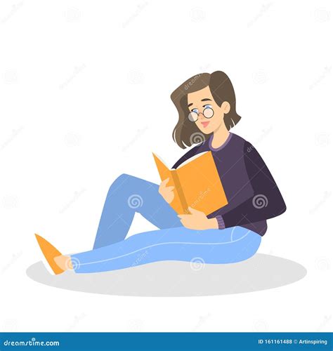 Mujer Joven Leyendo El Concepto De Libro La Persona Leyó Ilustración