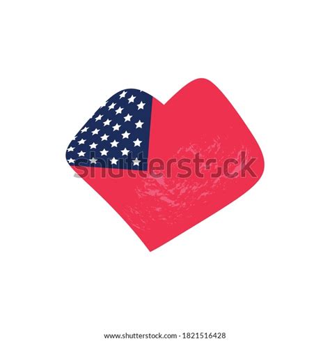 American Flag Shape Heartvector Illustration Stock Vector Royalty Free