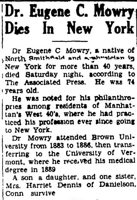 Dr Eugene C Mowry 1861 1935 Find A Grave Memorial