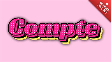 compte vintage retro pop art  text effect generator