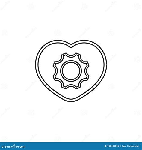 Cog And Gears On A Heart Shaped Stock Vector Illustration Of