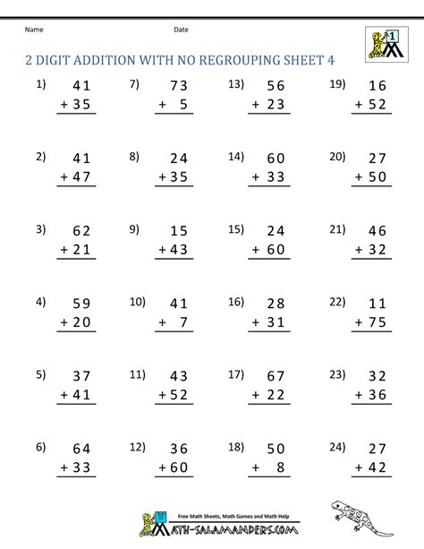 Addition And Subtraction No Regrouping