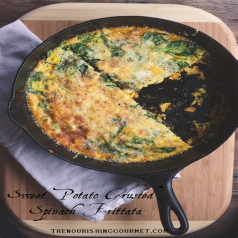 Sweet Potato Crusted Spinach Frittata