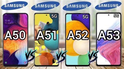 Samsung Galaxy A50 Vs A51 5G Vs A52 5G Vs A53 5G Comparison (2022 ...