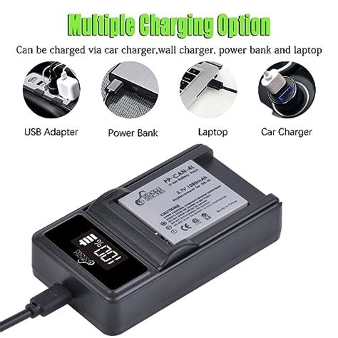 Pickle Power NB 4L Battery And LED Display Charger For Canon PowerShot