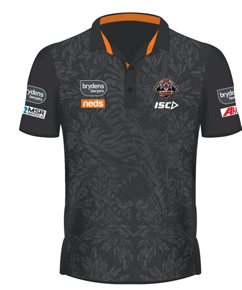 Wests Tigers Mens Black Polo 2020 Pro Sports Memorabilia