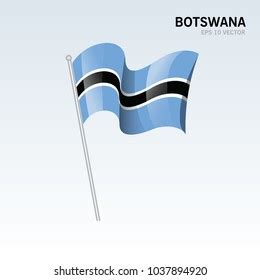 Botswana Waving Flag Isolated On Gray Stock Vector Royalty Free