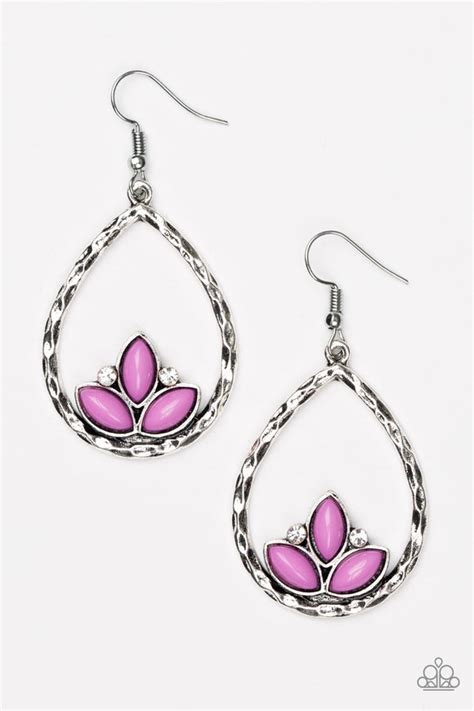 Paparazzi Vintage Vault Lotus Laguna Purple Earrings