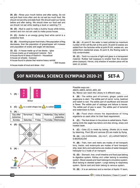 Class 3 Science Olympiad Previous 5 Years Papers Schools