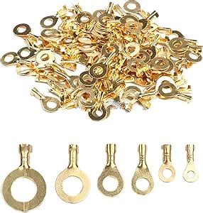 Amazon Mainaisi Pcs Ring Cable Lugs Terminals Assorted Naked Non Insulated Connector