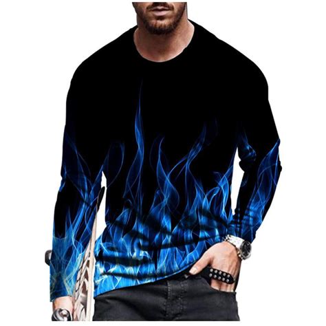 Cheap Mens 3d Graphic Plus Size T Shirt Print Long Sleeve Daily Tops Elegant Exaggerated Round