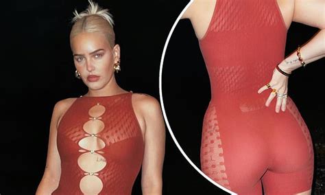 Anne Marie Goes Braless And Exhibits Her Toned Curves In Mesh Leotard