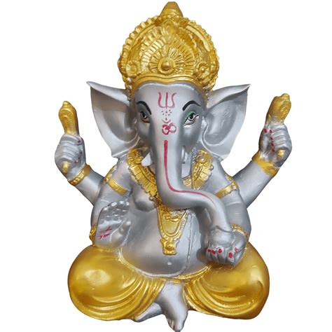 White Marble Ganesha Statue Murti H 23 5 Cm DECORIFY