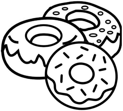 Coloring Pages Food With Faces Donut - Tripafethna