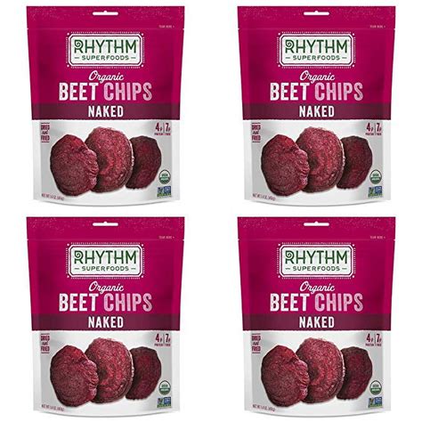 Rhythm Superfoods Beet Chips Naked Non Gmo 14 Oz Pack Of 4 Vegan