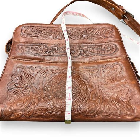 Hand Tooled Leather Shoulder Bag Gem