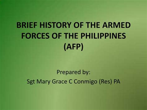 Brief history of the armed forces of the | PPT