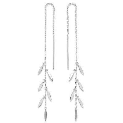 Boucles d oreilles traversantes chaînes pampilles tombantes Argent 925