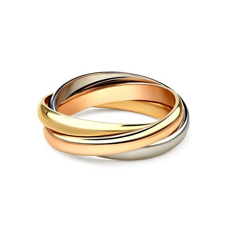 Купить кольцо Trinity Cartier из трех видов золота - цена в GemsHunter