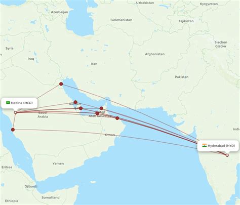 All Flight Routes From Hyderabad To Madinah HYD To MED Flight Routes