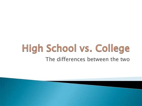 high school vs college