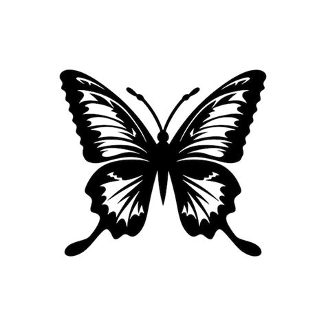 Bela Silhueta De Borboleta Vetor Premium