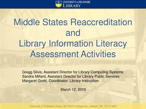 PPT Middle States Reaccreditation And Library Information Literacy