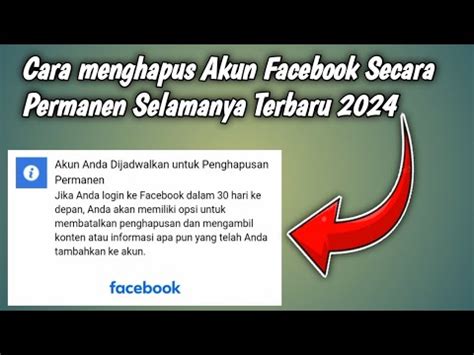 Cara Menghapus Akun Facebook Secara Permanen Selamanya Terbaru