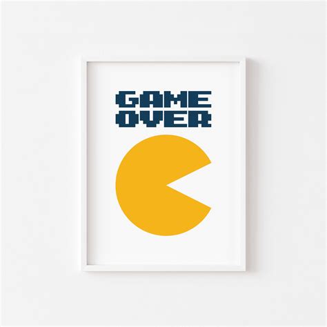 Game Over Pacman Retro Arcade Poster Print | Etsy