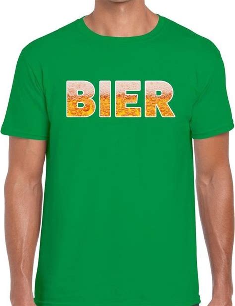 Bier Tekst T Shirt Groen Heren Feest Shirt Bier Voor Heren S Bol