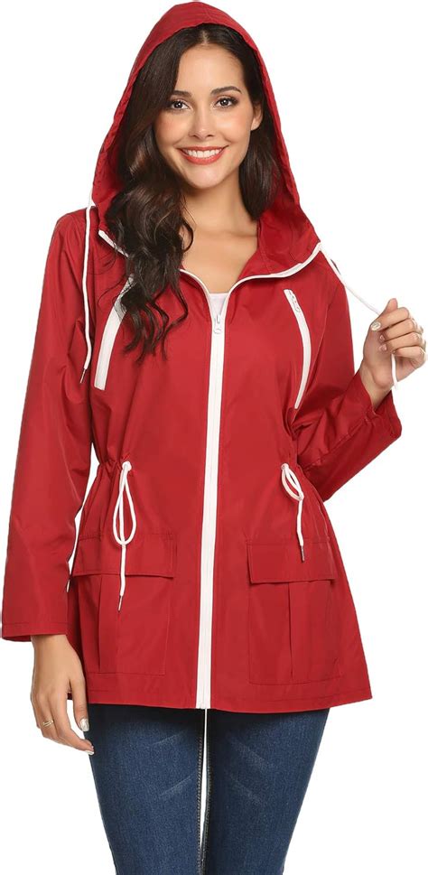 Lomon Rain Coats For Women Lightweight Waterproof Hooded Raincoat