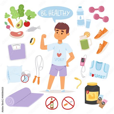 Healthy Lifestyle Cartoon