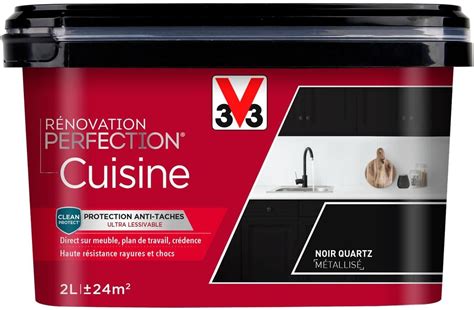 V33 Peinture de rénovation cuisine Rénovation perfection Noir quartz