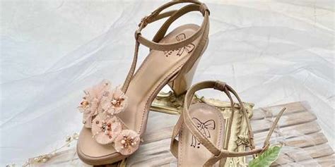 Nude Sandal Sepatu Wedding Wanita Block Heels Cm Aveda Oleh Aveda Footwear Bridestory