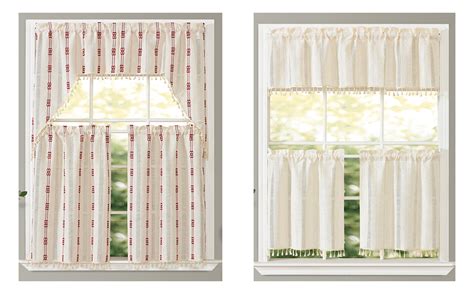 Amazon GOHD Country Road Tiers Kitchen Curtains Boho Jacquard