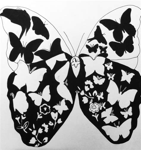 Chloe Black And White Butterfly Painting