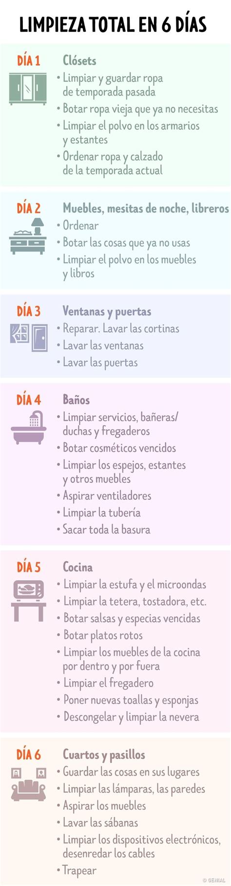 Infografías limpieza hogar Tips y Actualizaciones Horario de